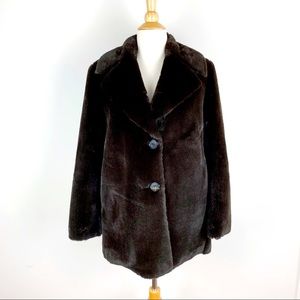 NEW Zara faux fur brown coat